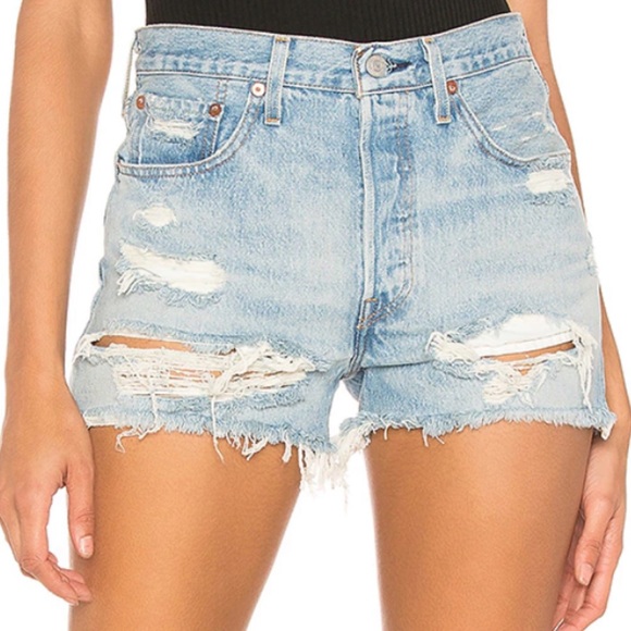 levi's 501 high rise shorts fault line